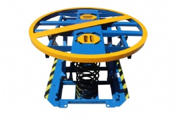 Spring loaded self-balancing packaging work platforms