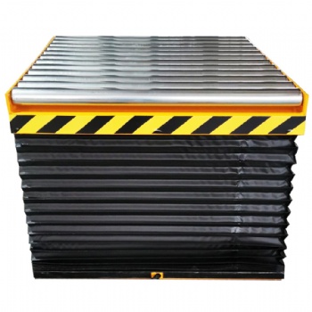 Customised 2000kg hydraulic scissor lift table with organ cover for cargo lifting and lowering